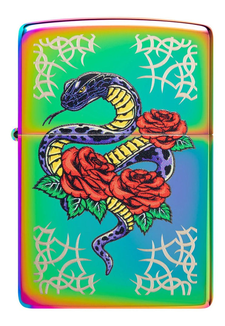 Zippo Rose Snake Tattoo Design