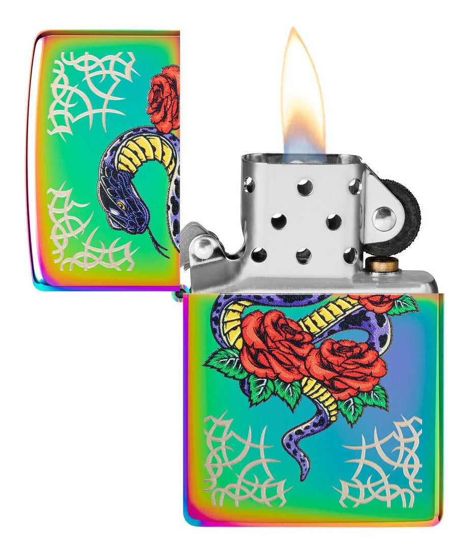 Zippo Rose Snake Tattoo Design