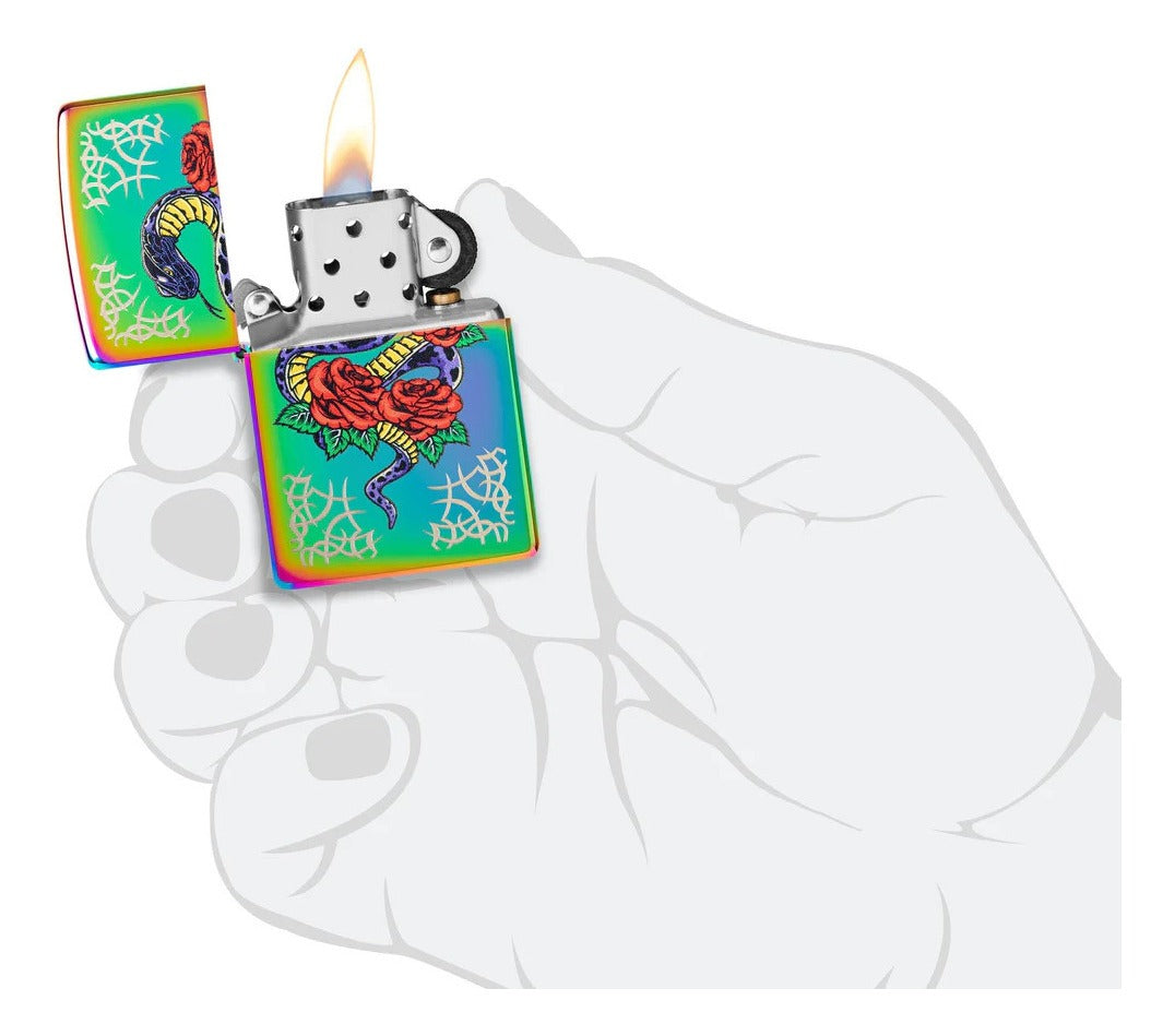 Zippo Rose Snake Tattoo Design