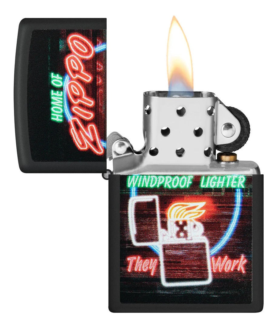 Zippo Black Matte Neon