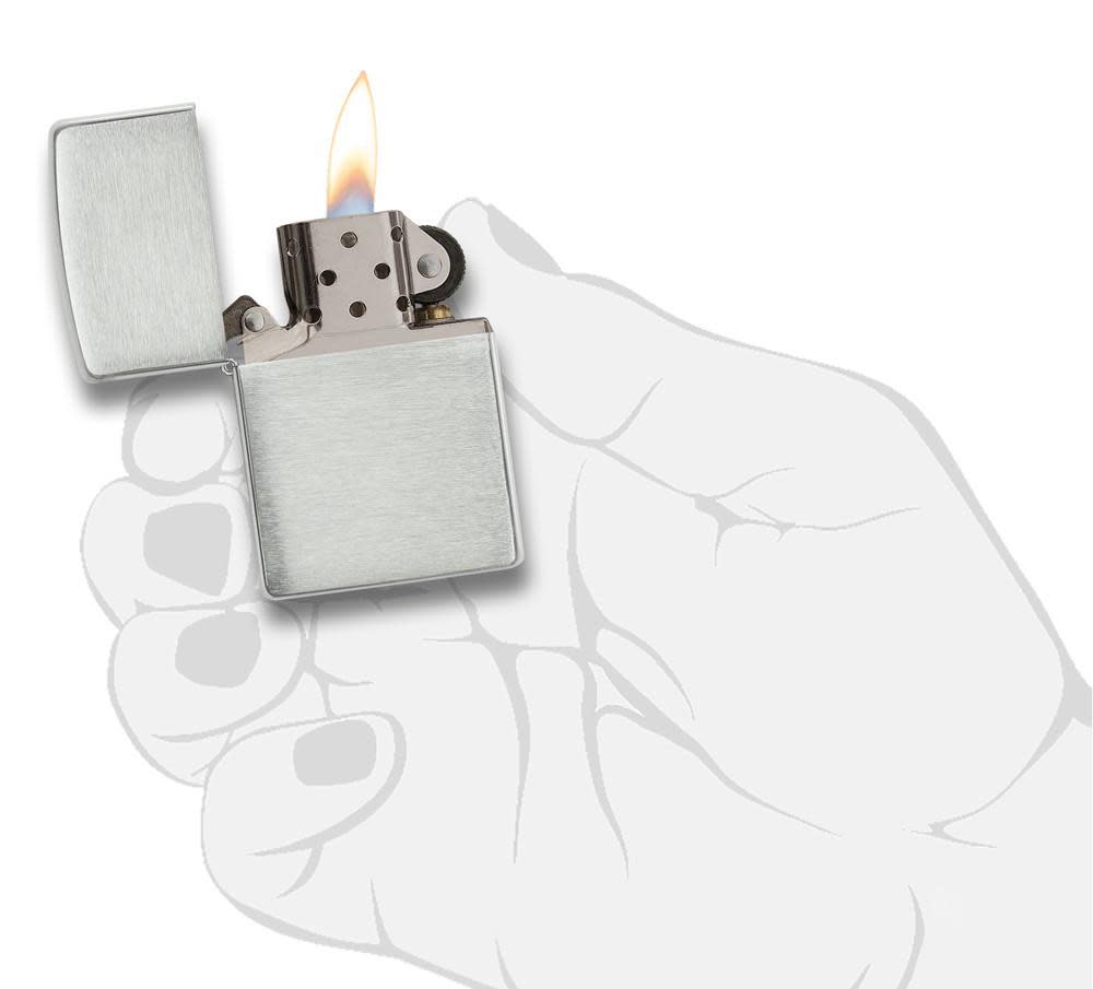 Armor?? Brushed Sterling Silver Windproof Lighter lit in hand