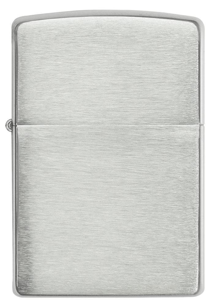 Front view of Armor?? Brushed Sterling Silver Windproof Lighter