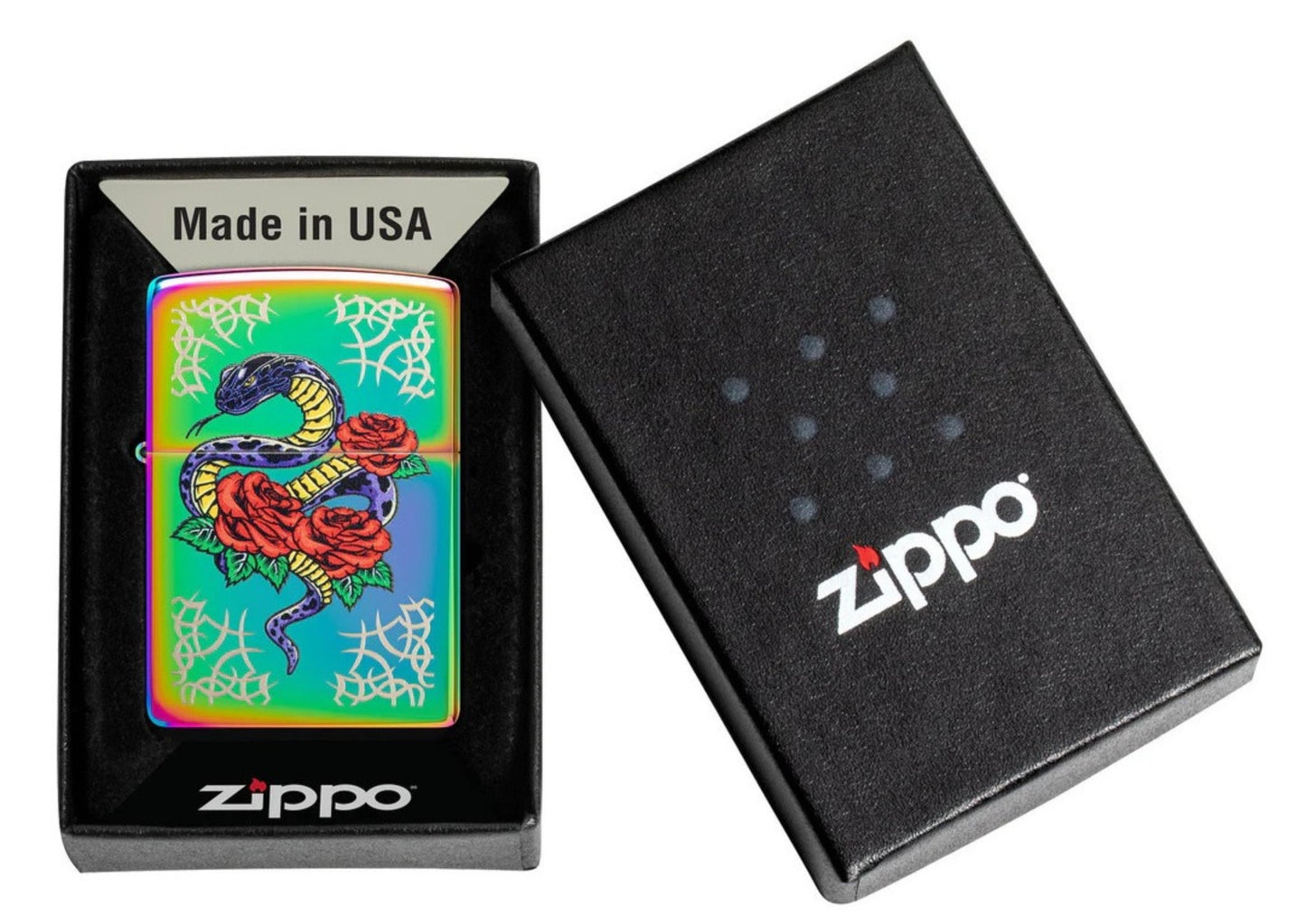 Zippo Rose Snake Tattoo Design