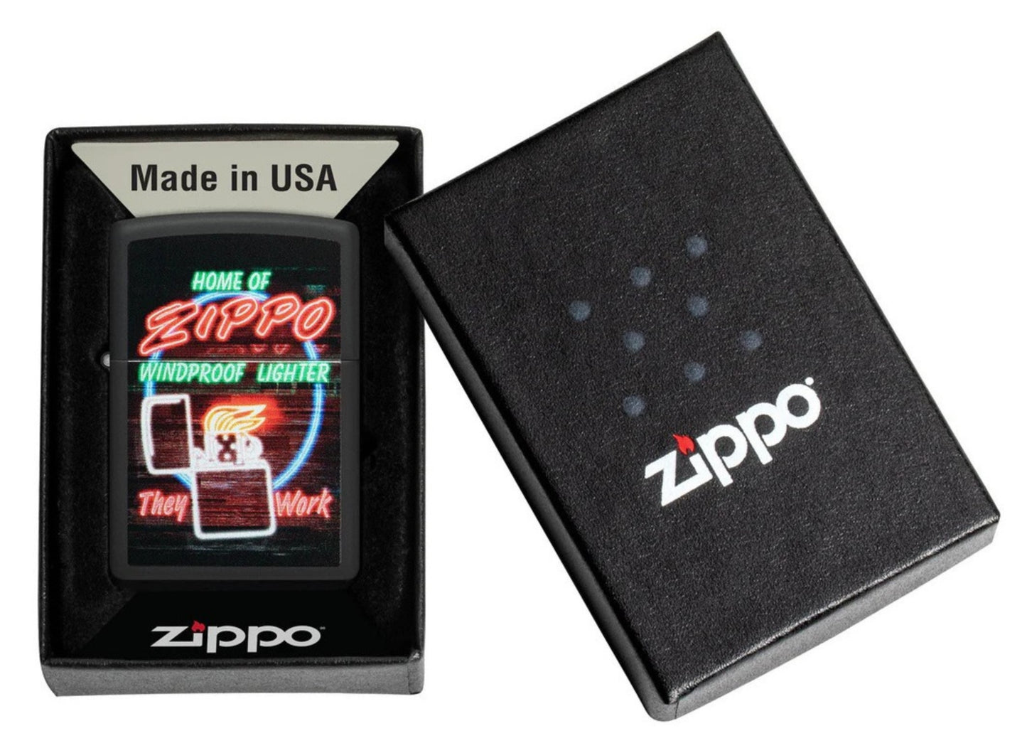 Zippo Black Matte Neon
