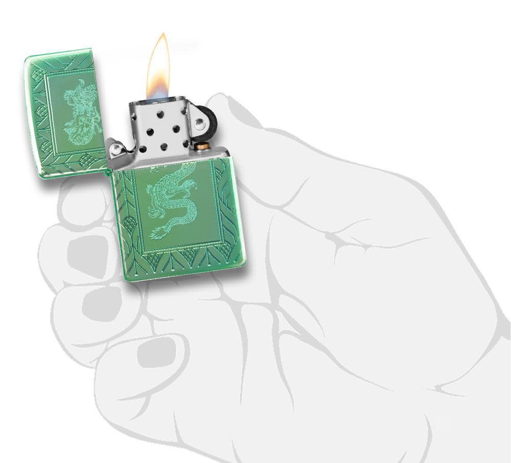 Armor?? High Polish Green Elegant Dragon lit in hand
