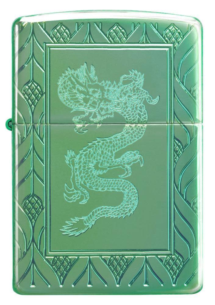 Front view of Armor?? High Polish Green Elegant Dragon