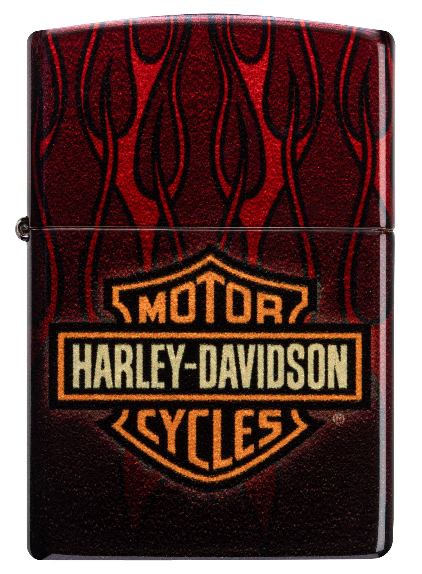 Front view of Zippo Harley-Davidson?? 540 Tumbled Brass Windproof Lighter.