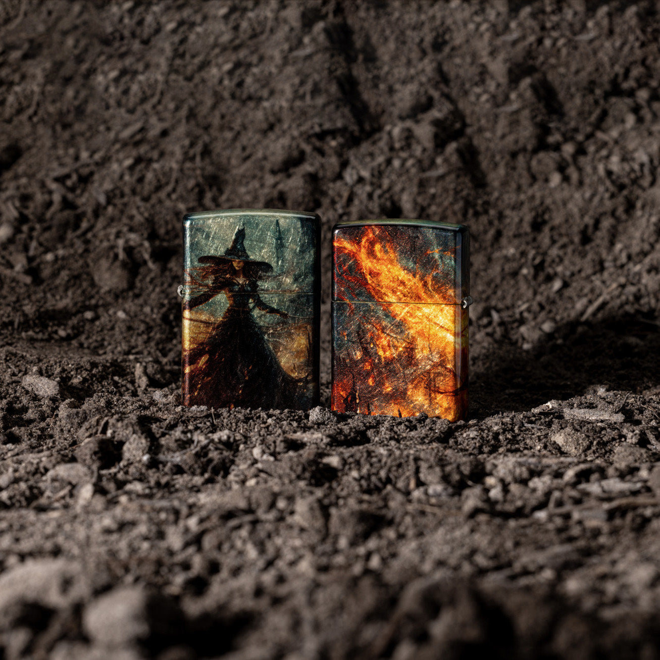 Lifestyle image of Zippo Fire Mage Design 540 Tumbled Brass Windproof Lighter