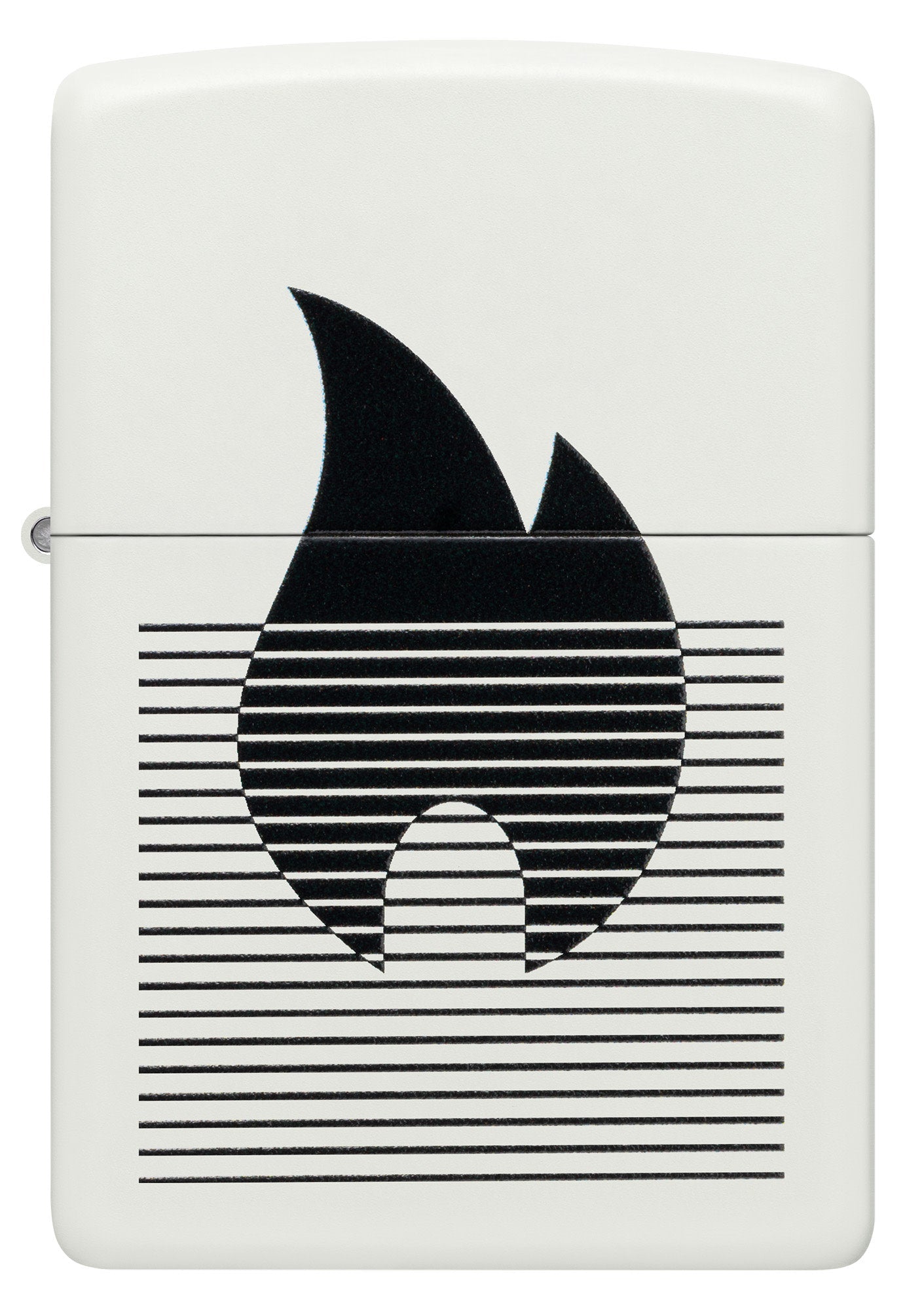 Front view of Zippo Flame Gradient Design White Matte Windproof Lighter.