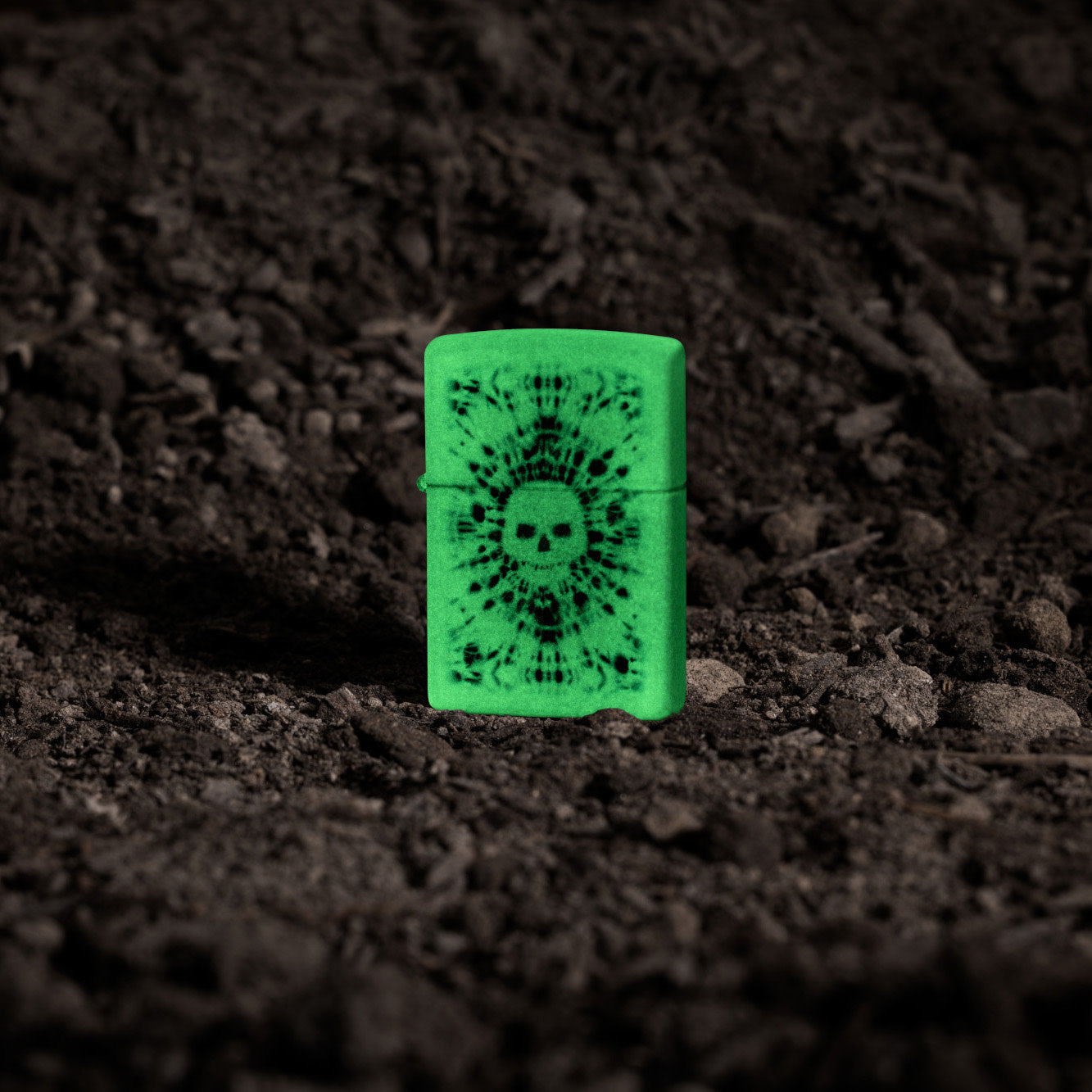 Lifestyle image of Zippo Glowing Skull Design Glow in the Dark Windproof Lighter