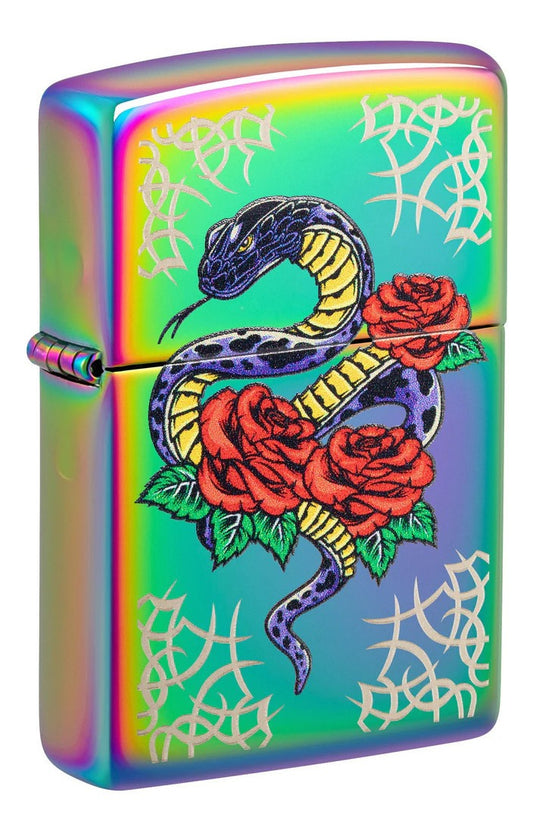 Zippo Rose Snake Tattoo Design