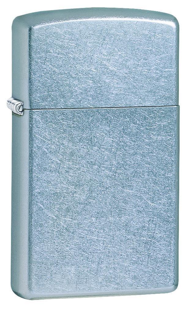Front shot of Slim?? Street ChromeÆ?âº Windproof Lighter standing at a 3/4 angle.