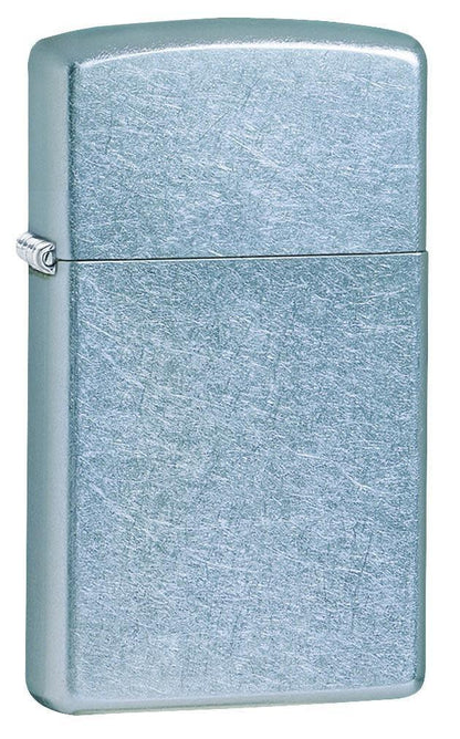 Front shot of Slim?? Street ChromeÆ?âº Windproof Lighter standing at a 3/4 angle.