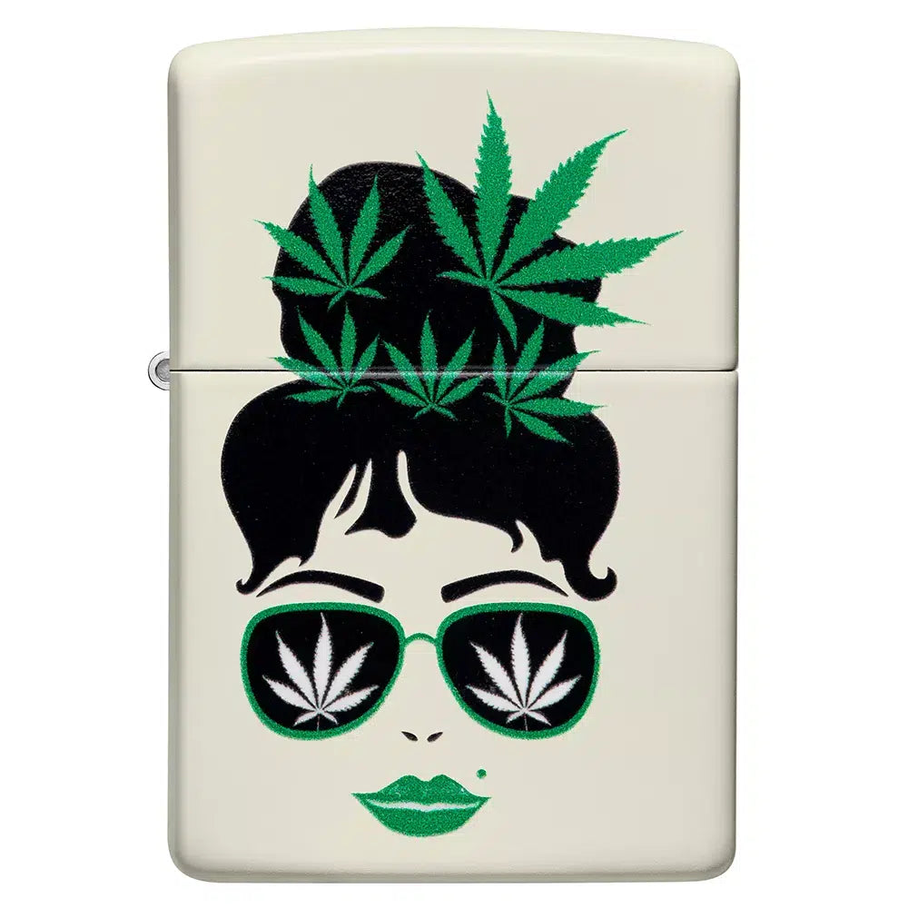 Lady With Weed Leaves