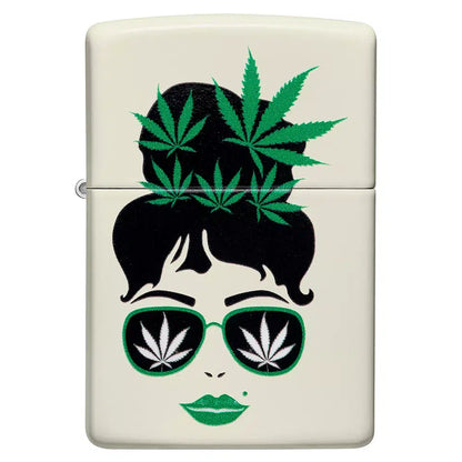 Lady With Weed Leaves