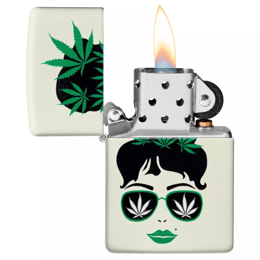 Lady With Weed Leaves