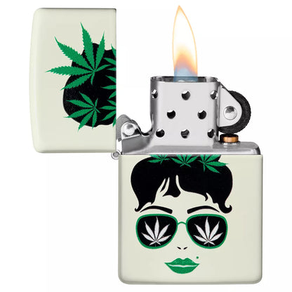 Lady With Weed Leaves