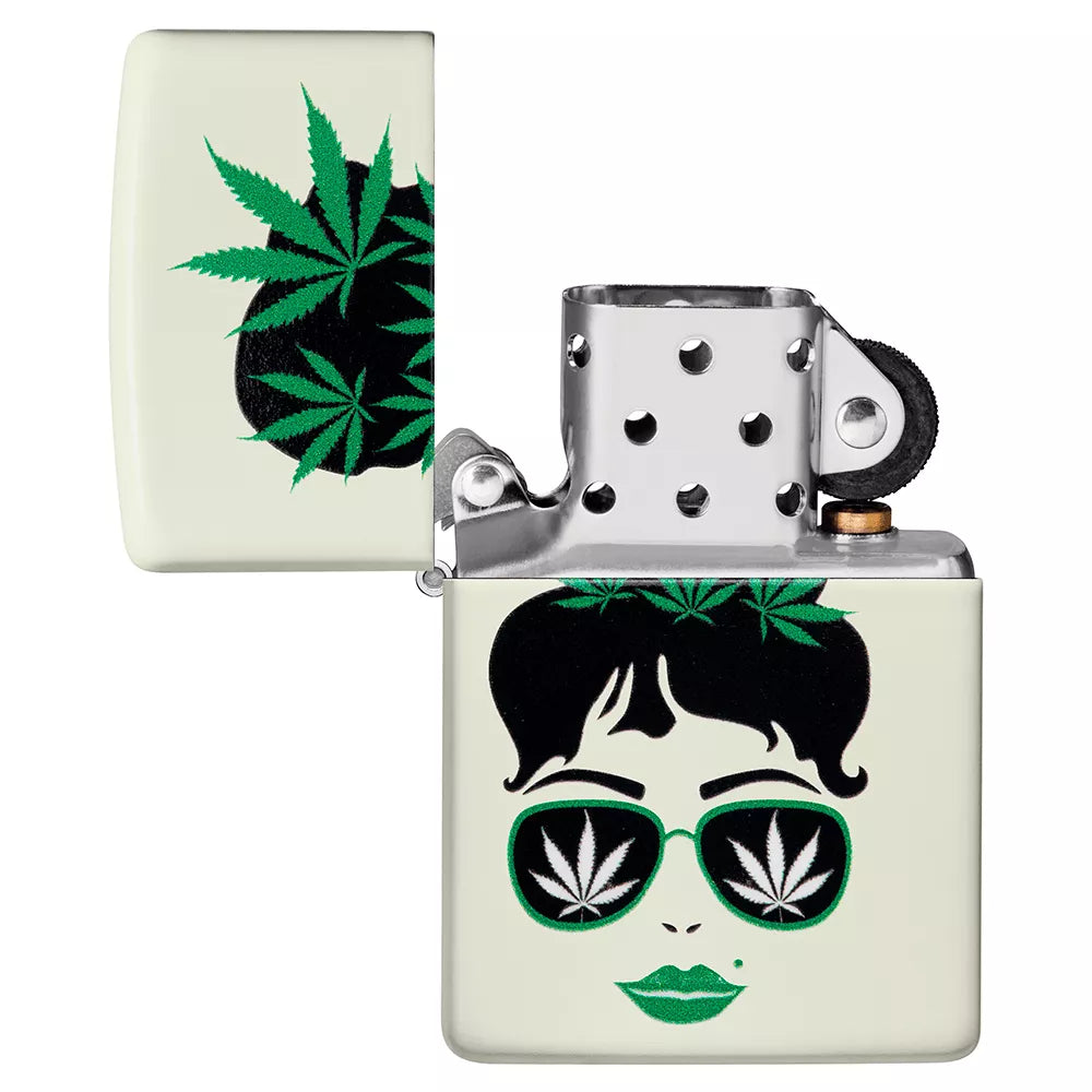 Lady With Weed Leaves