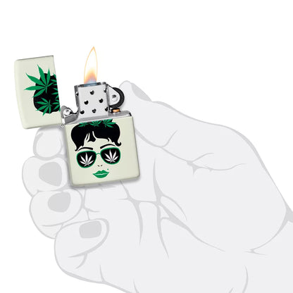 Lady With Weed Leaves