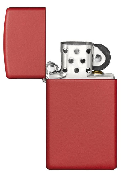 Front view of the Slim?? Red Matte open and unlit