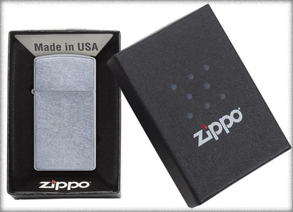 Slim?? Street ChromeÆ?âº Windproof Lighter in its packaging.