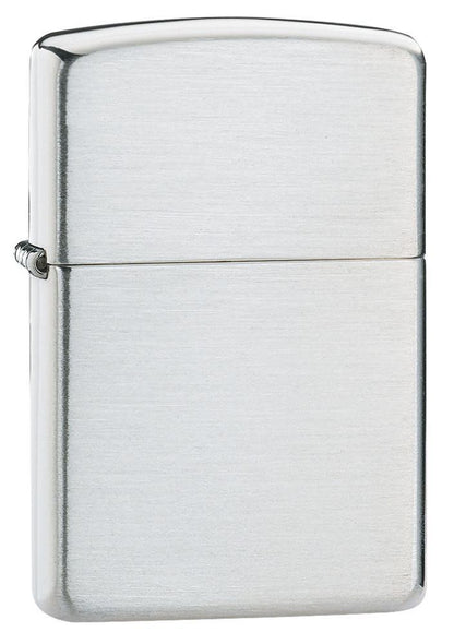 Armor?? Brushed Sterling Silver Windproof Lighter standing at 3/4 angle