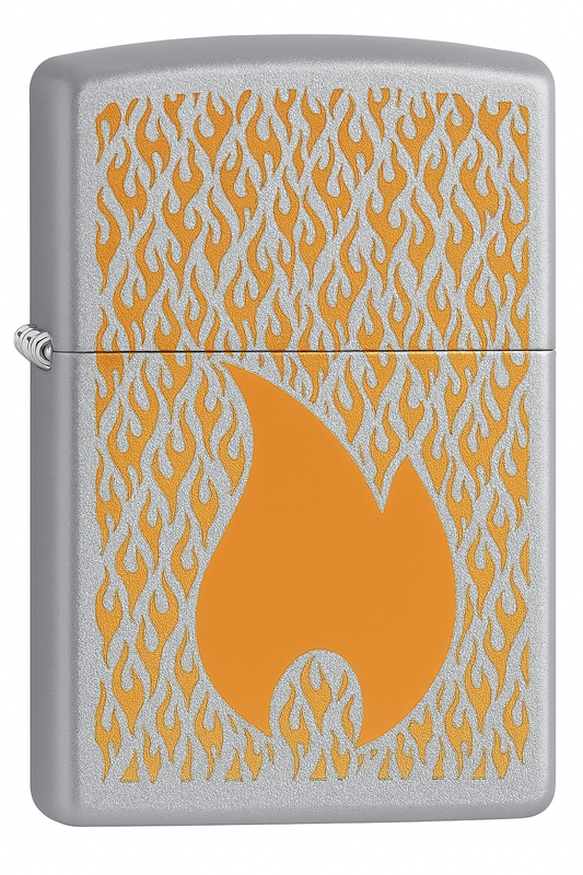 Zippo 205 Satin Chrome Flame