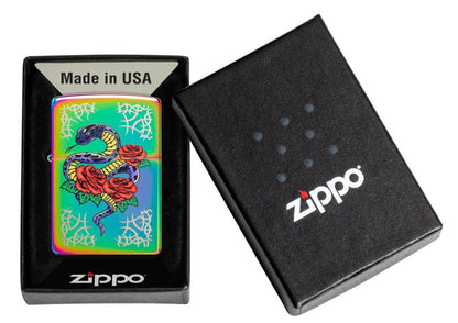 Zippo Rose Snake Tattoo Design