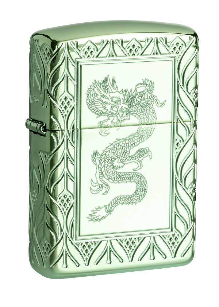 Armor?? High Polish Green Elegant Dragon standing at a 3/4 angle