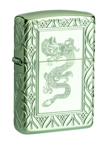 Armor?? High Polish Green Elegant Dragon standing at a 3/4 angle