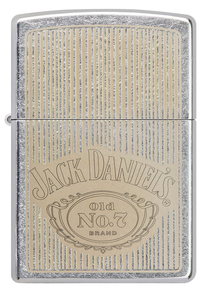 Front shot of Jack Daniel's?? Logo Street ChromeÆ?âº Windproof Lighter.
