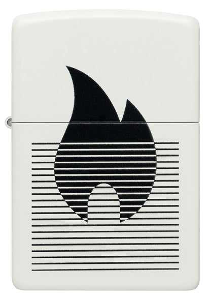 Front view of Zippo Flame Gradient Design White Matte Windproof Lighter.