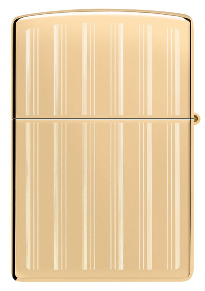 Back view of Zippo Design High Polish Brass Windproof Lighter.