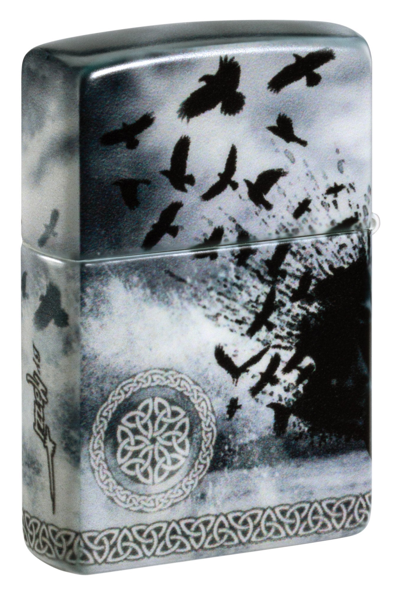 Back view of Zippo Mazzi?? 540 Matte Windproof Lighter standing at a 3/4 angle.