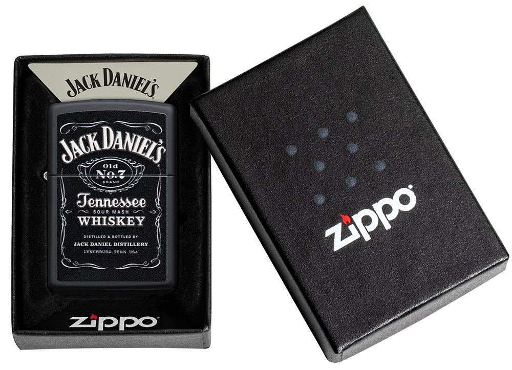 Jack Daniel's?? Texture Print Black Matte Windproof Lighter in its packaging