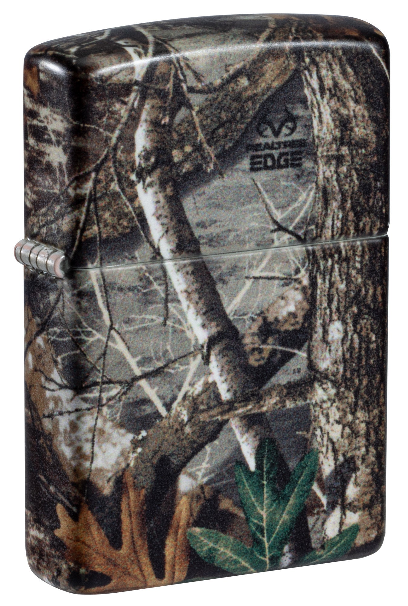 Front shot of Zippo Realtree?? EDGEÆ?âº Camo Design 540 Matte Windproof Lighter standing at a 3/4 angle.