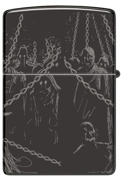 Back view of Zippo Skull King Design High Polish Black Windproof Lighter.
