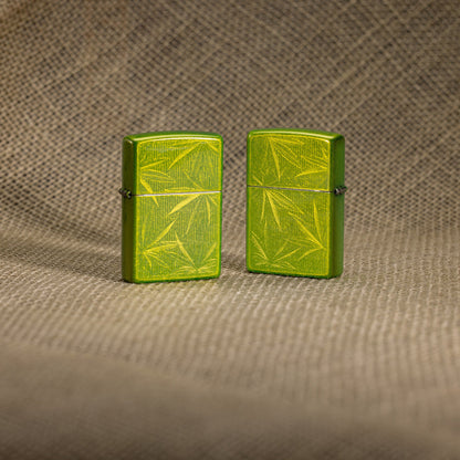 Lifestyle image of Zippo Iced Cannabis Design Lurid Windproof Lighter
